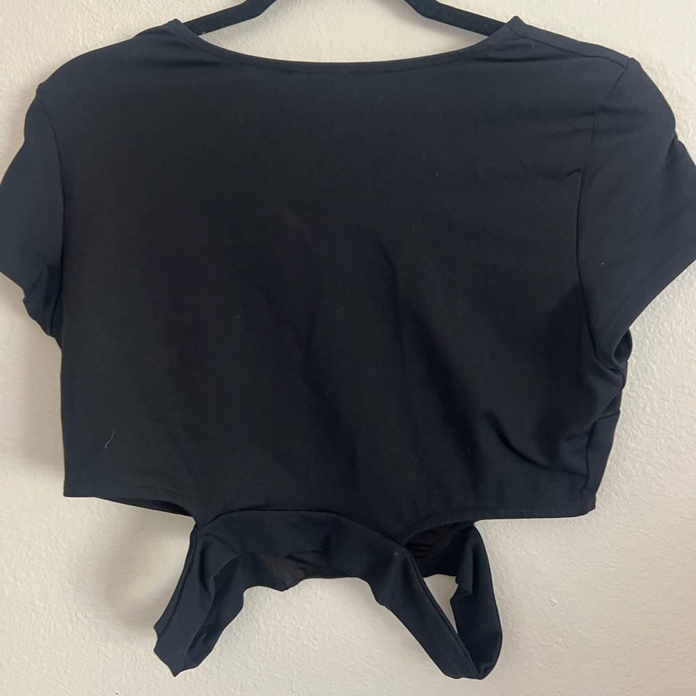 Bebe Black Cut-Out Crop Top - Picture 5 of 5
